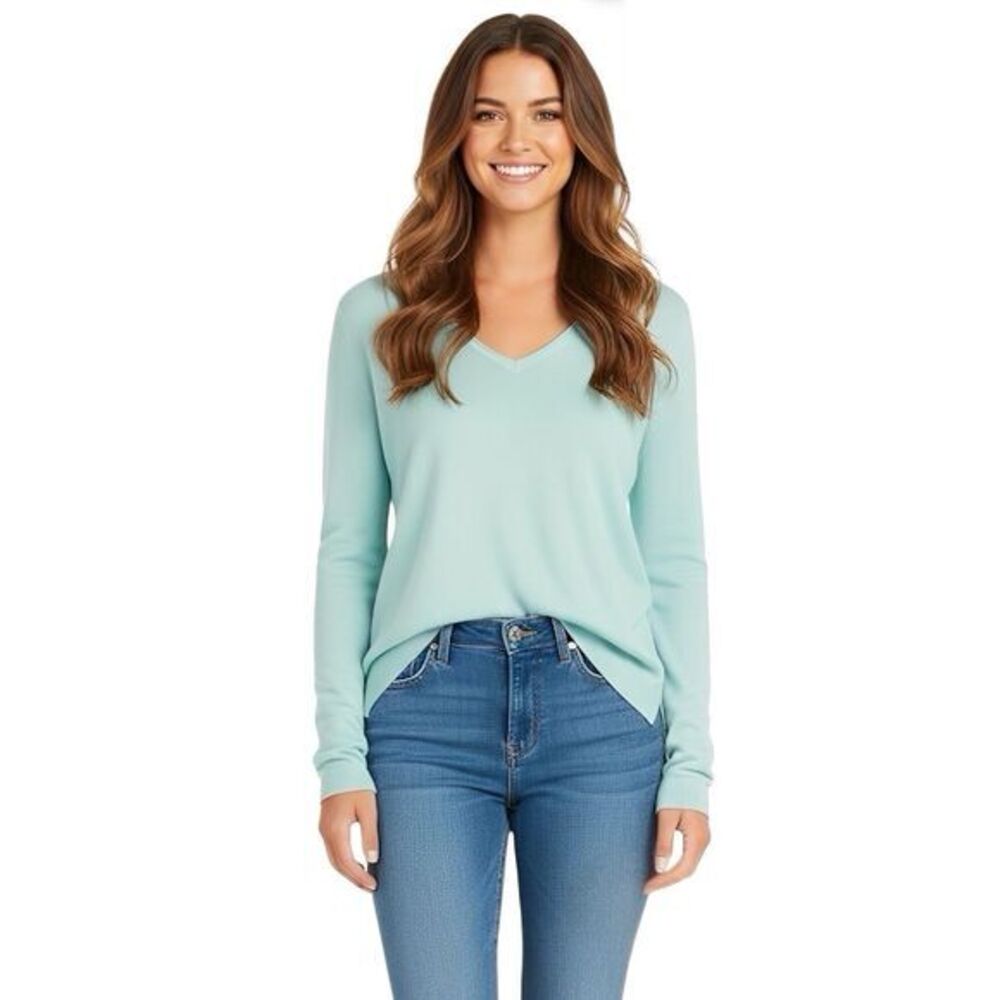 Matty M Womens Sweater Sz Small V- Neck Tunic Cozy Cozycore Warm Soft Winter